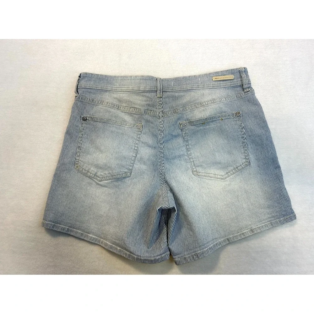Anthro x Pilcro Blue White Railroad Stripe Anthropologie Hypen Shorts Womens 30 - Picture 10 of 16